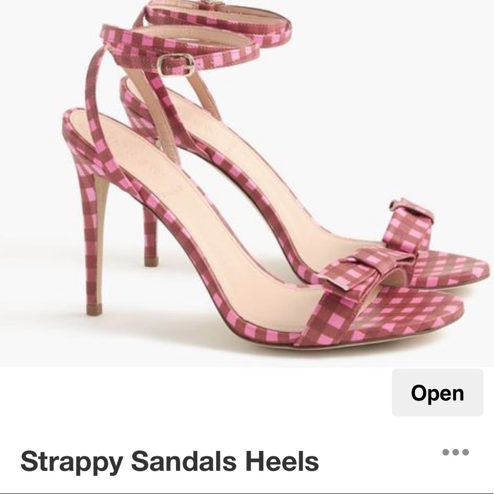 J Crew Gingham Sandals with Bow